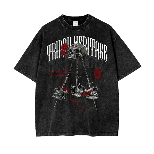 "THE BURDENS WE CARRY" - Acid Wash Oversized T-Shirt